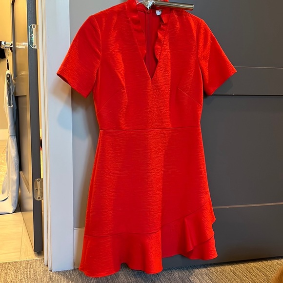 Sandro Paris Ruffle Trim Short Sleeved Dress - Picture 3 of 6